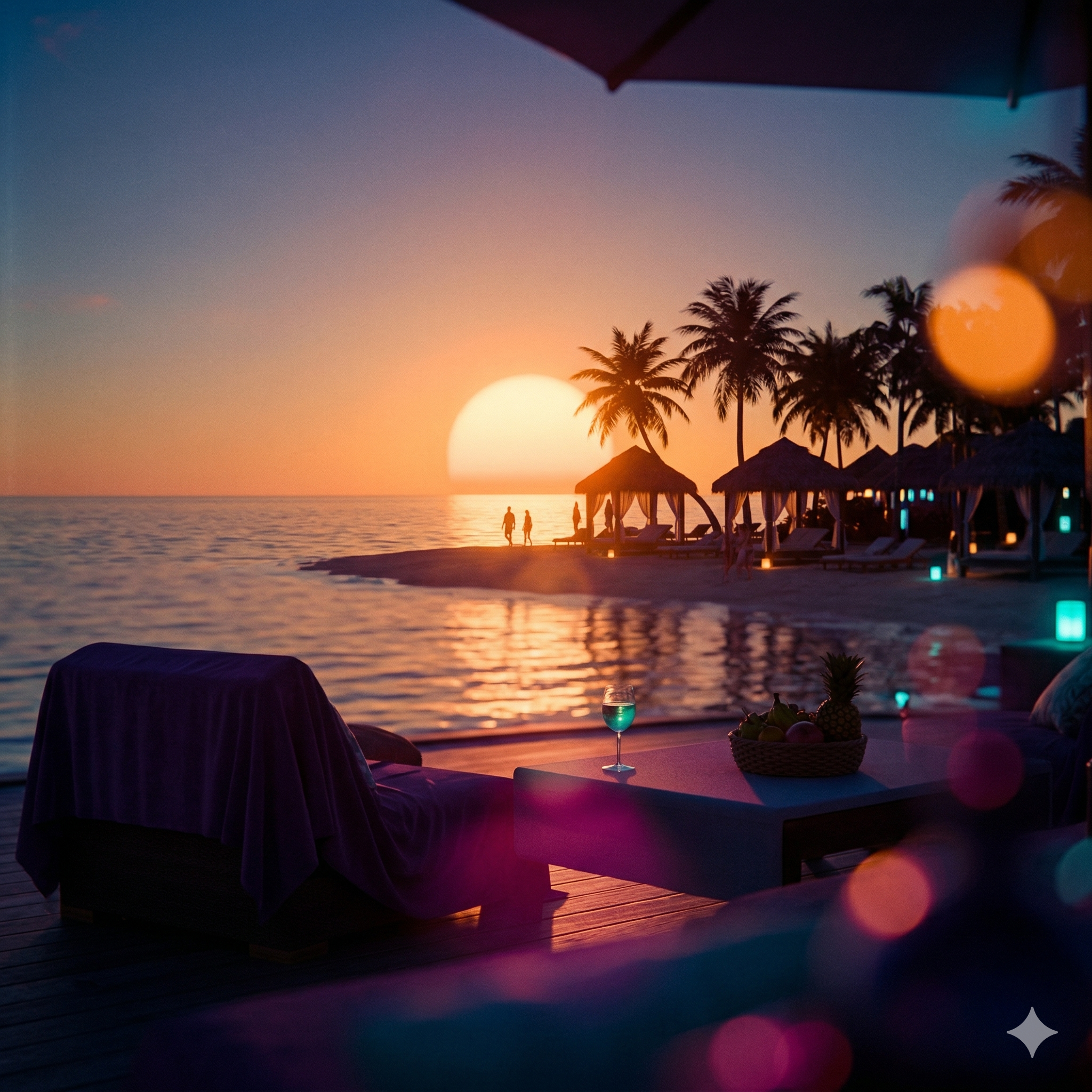 Sunset on a tropical beach